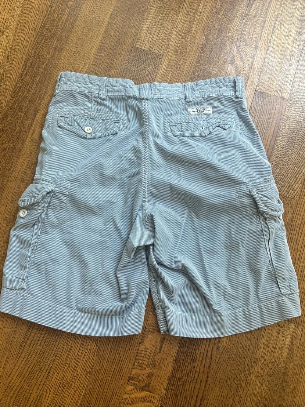 Polo Ralph Lauren 34x10 Striped Cargo Shorts Cotton Beach Preppy Casual Chino